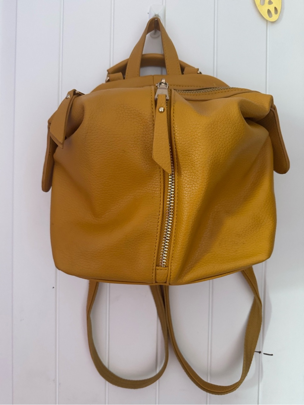 Urban Expressions Mustard Leather Tote with Branded Plaque
